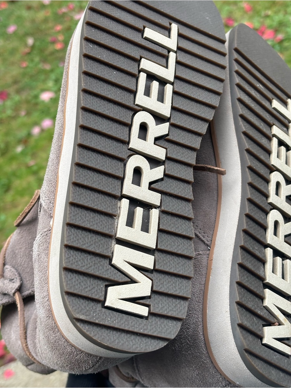 Merrell Juno Bluff Polar Waterproof Boots Suede Boulder Gray NWOT 8.5 - Picture 11 of 12